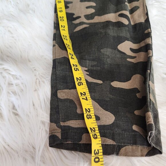 Soho Pants Women's M Camo Linen Drawstring Elastic Waist Casual Pull On - Picture 9 of 12
